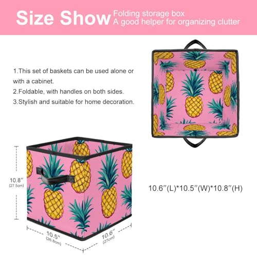 Panier de rangement pliable rose pour étagère dressing cube vêtements - 3