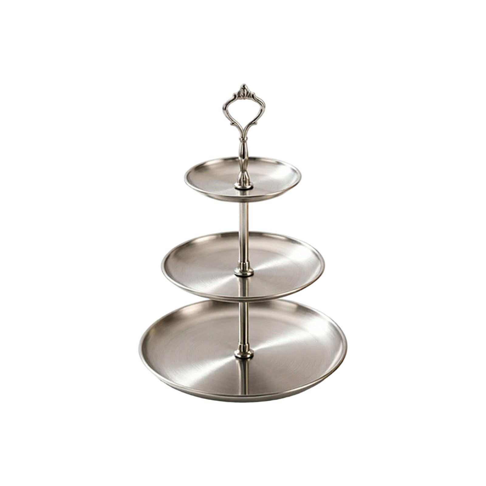 MURYE 3 Tiers Cake Stand Stainless Steel, Sturdy Afternoon Tea to Display a Cake, Sandwich, Cupcake & Buffet Food Platters | Serving Platter for Weddings, Birthdays & Christmas