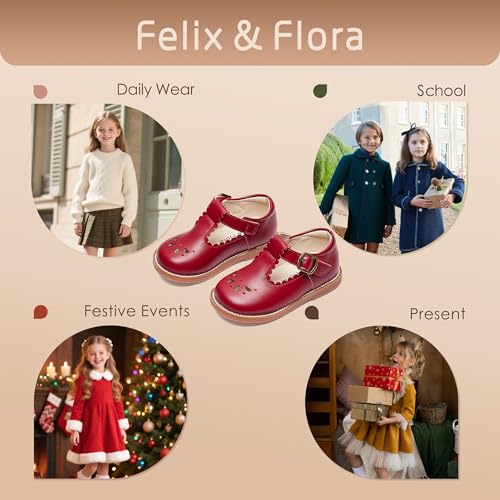 Image of Felix & Flora Toddler Little Girl Mary Jane Dress Shoes - Ballet Flats for Girl Party School Shoes