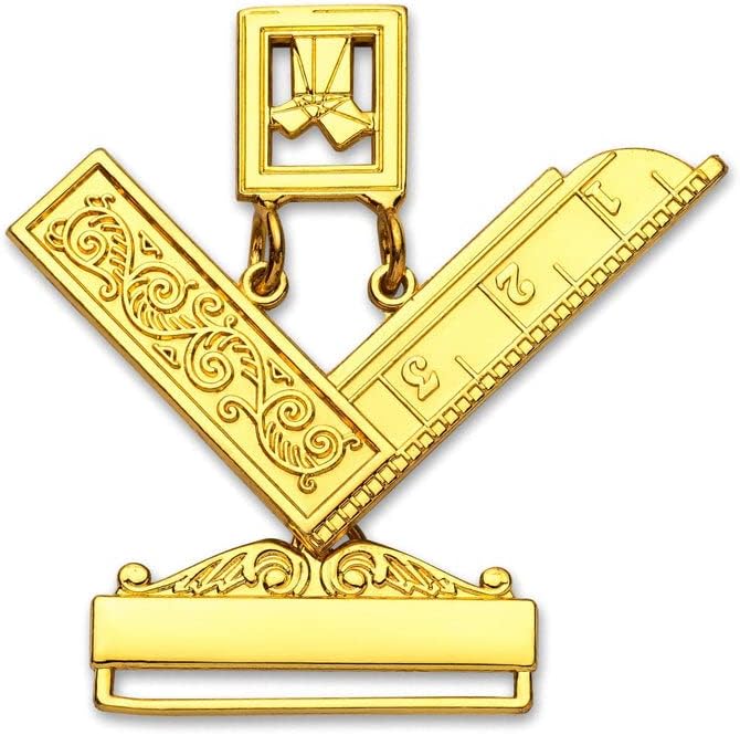 BRICKS MASONS Past Master Craft English Regulation Collar Jewel - Euclidas 47th Problem