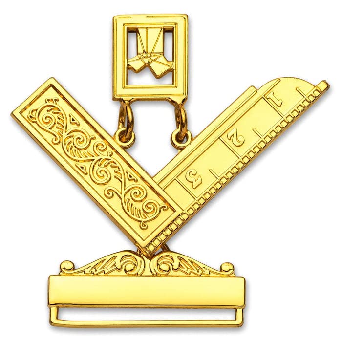 BRICKS MASONS Past Master Craft English Regulation Collar Jewel - Euclidas 47th Problem