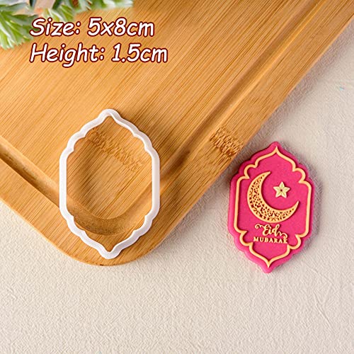 6Pcs Eid Mubarak Cookie Cutters Ramadan Press Stamp Biscuit Mold Fondant Baking Tool For Eid Mubarak Decor Party #TOP2