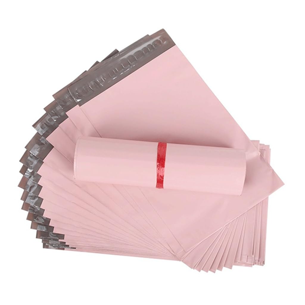 Plastikowe Samoprzylepne Torby Kurierskie | Różowe, samoprzylepne plastikowe torby kurierskie o wielu rozmiarach do wysyłki(40X55 cm 50pcs)