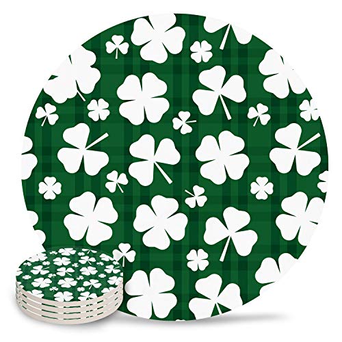 Untersetzer für Getränkeset, Marineblau, Grau und Weiß, nautisches Streifen-Design, Stein-Keramikuntersetzer mit Kork-Rückseite für Arten von Tassen und Tassen, Einweihung. Set of 4 Kleeblatt Cover