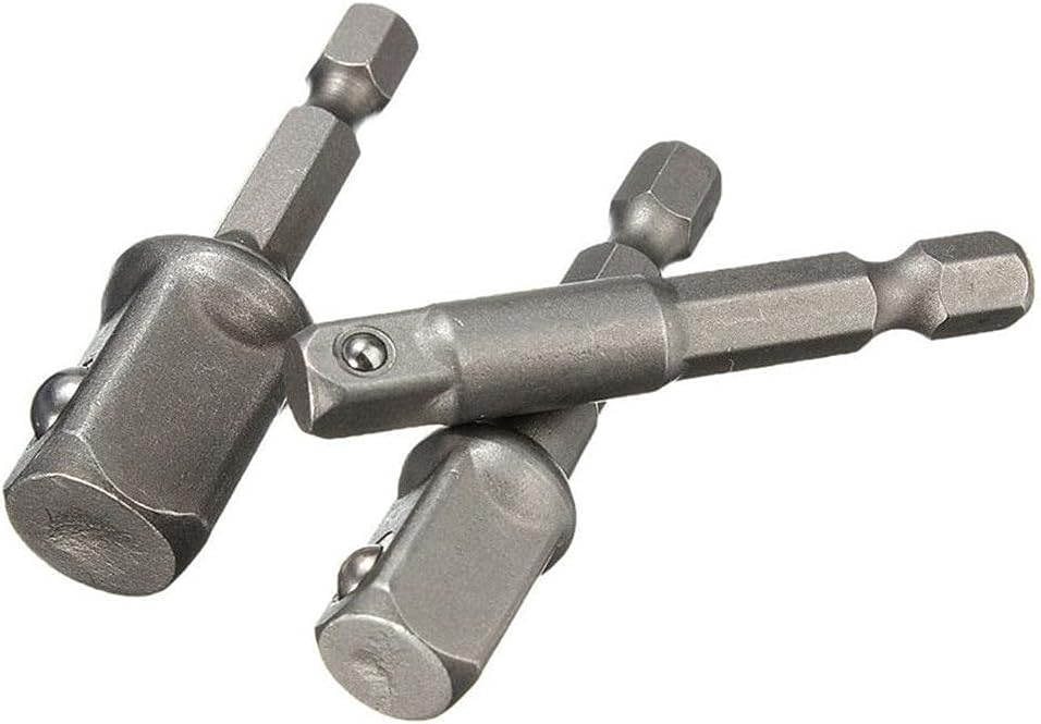 Hex to Square Driver Impact Socket Adapter Set, 1/4" 3/8" 1/2" Impact Drill Bits Driver Adapter 3 Pcs Square Socket Drives Conversion Tool