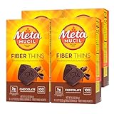 Metamucil Fiber Thins, Chocolate Flavored Dietary Fiber Supplement Snack with Psyllium Husk, 12 servings (Pack of 4)