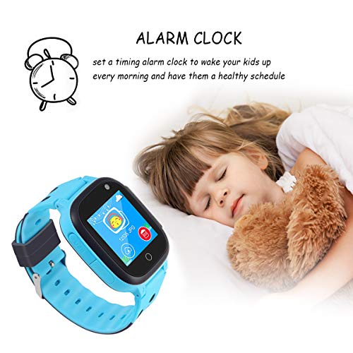 Beacon Pet Kids Smart Watches for Girls Boys with GPS Tracker SOS Call Alarm Clock Camera Touch Screen Sport Intelligent Smartwatch HD Spy Safety Phone Watch for Kid Birthday Gift (Blue) - Thumbnail 6