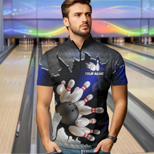 Eagle American Flag Bowling Shirt for Men Women Custom Bowling Jersey Patriotic Bowling Polo Team Bowling Quater Zip Shirts3