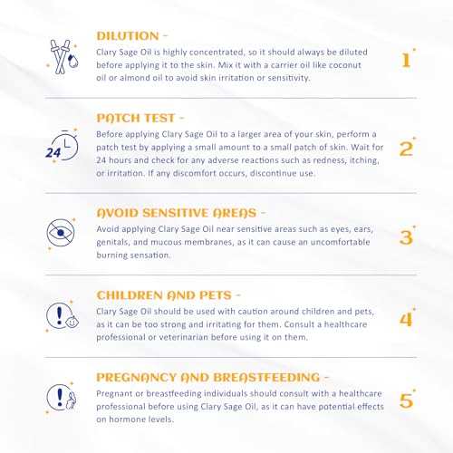 Image of HIQILI Clary Sage Oil Essential, Herbal Sooth Aroma in Diffuse, Meditation, Calming Sleep at Bedtime, Body Massage, Moisturize Skin, DIY Deodorant Spray - 100ML