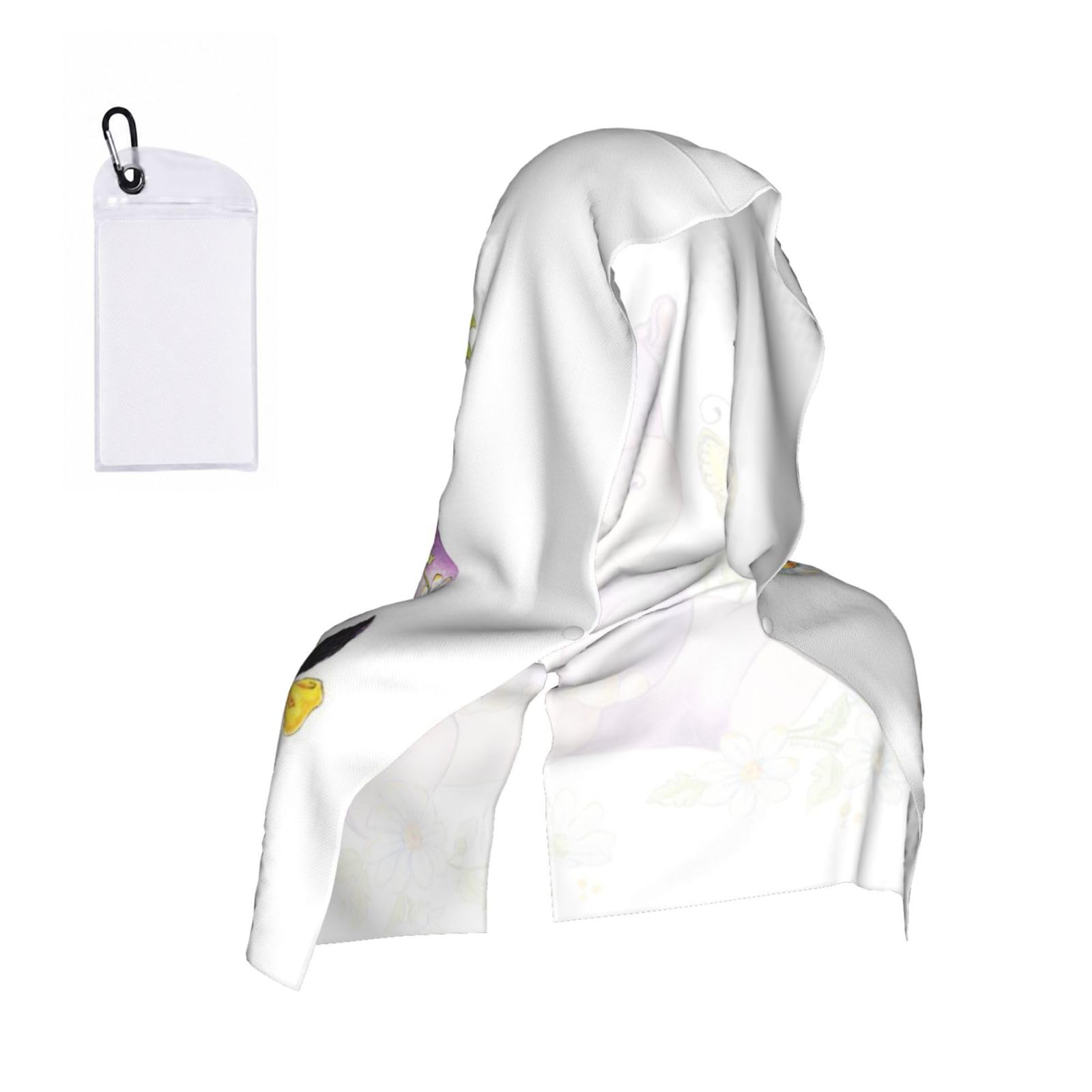 EZDLOWVBA Butterfly Print 2 Pack Cooling Hoodie Towels,Sports Headscarf, Neck Wrap Scarf,Breathable Cooling Towel For Neck And Face, Travel, Swimming, Training