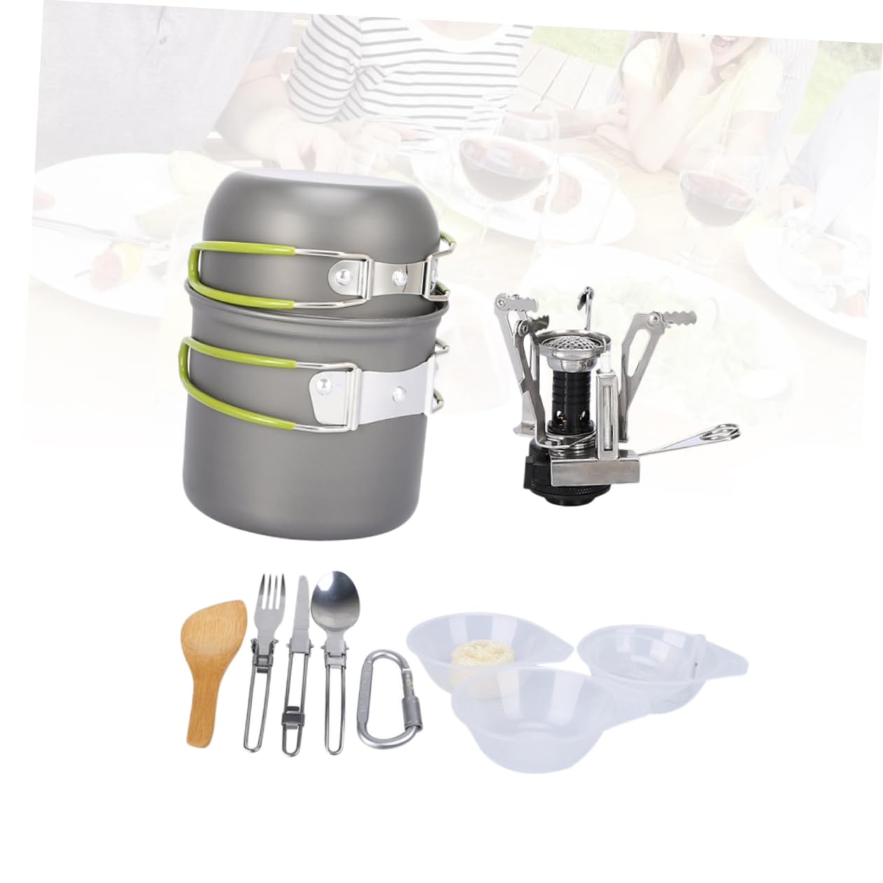 INOOMP cocinar para Acampar Accesorios de Camping Accesorios para el Camping acessórios de acampamento Utensilios de Cocina Juego de ollas Equipo Kit de Campamento cámping Taza de Agua