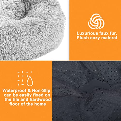 Dog Bed For Small And Medium Dogs,Fluffy Faux Fur Plush Dog Bed,Fluffy Faux Fur Plush Grey Dog Bed 24X24 #TOP6