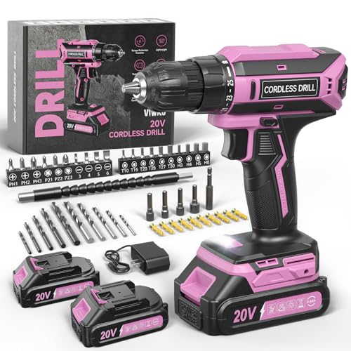 VIWKO 20V Pink Cordless Drill
