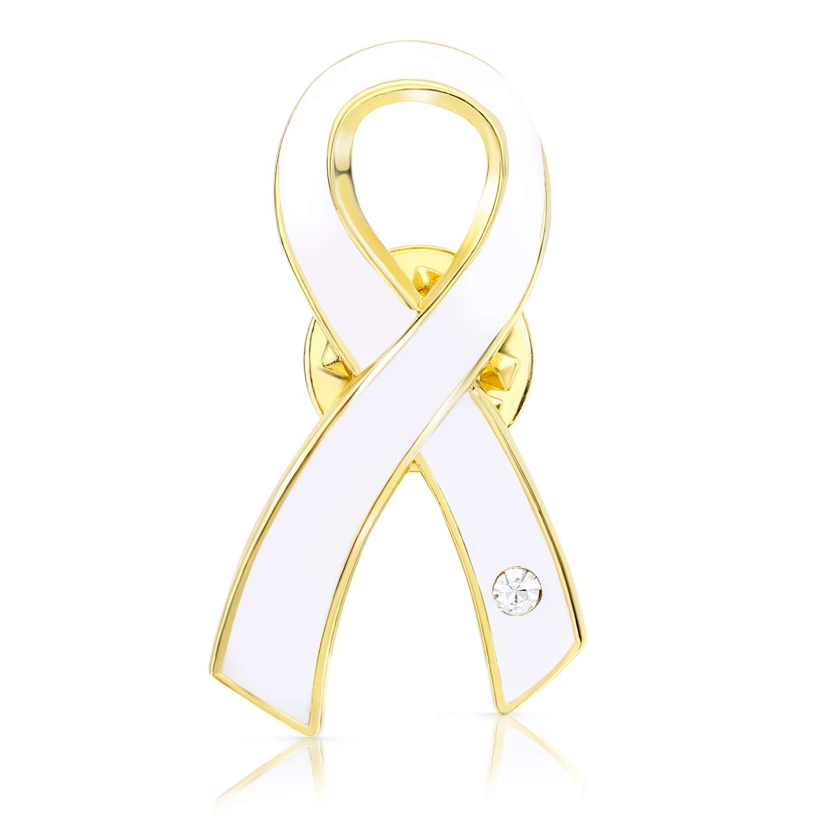 Buy White Awareness Ribbon Lapel Pin Peace Easy delivery Adoption etc