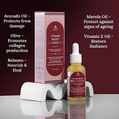 Nature Spell Vitamin Boost Face Oil, Deep Hydration & Improves Skin Texture, Helps Lock in Moisture - Image 2