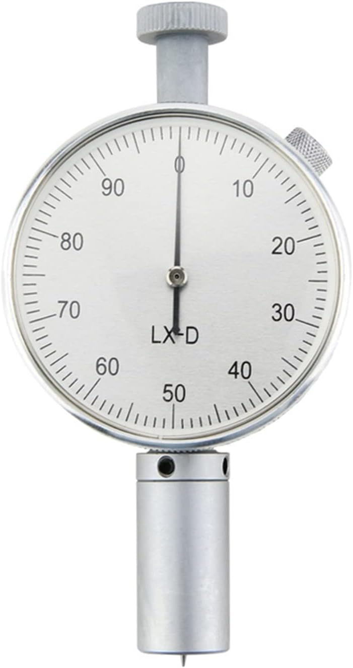 Hardness Tester Meter LX-A/C/D Hardness Tester Dial Indicator Table Tire Plastic Rubber Test Tools Pointer Reading Hardness Tester 0-100HA Dial Models (Color : LX-C Size : Large)
