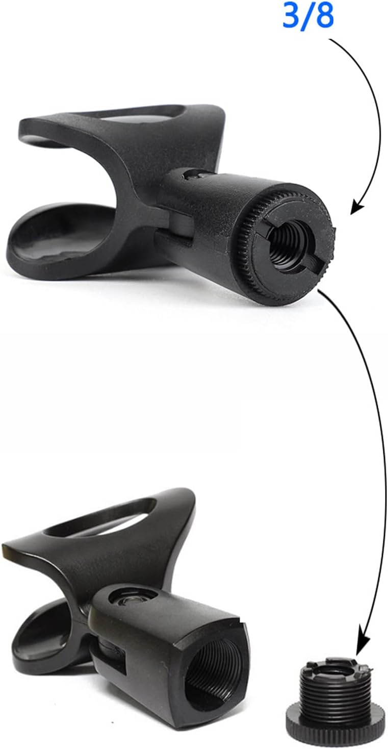 Flexible Large Microphone Clips for All Handheld Transmitters Mic Holder Adapter Hard & Stable Plastic/Copper Threading image 4
