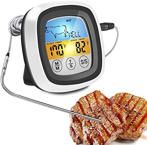 Cooking Thermometer , JELEGAN Wireless Remote Digital Thermometer Instant Read Electronic Thermometers with Stainless Probe Countdown Timer & Alarm for Kitchen Cooking Baking Grilling BBQ Meat Steak