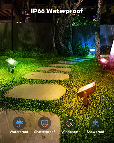 Alfele Rgbcw Led Flood Light Outdoor 36W,Smart Diy Color Changing Landscape Lighting With App & Remote Control,2700K-6000K,3600Lm Outdoor Flood Lights For House,Garden Yards,Timing,Music Sync,Ip66 #TOP6