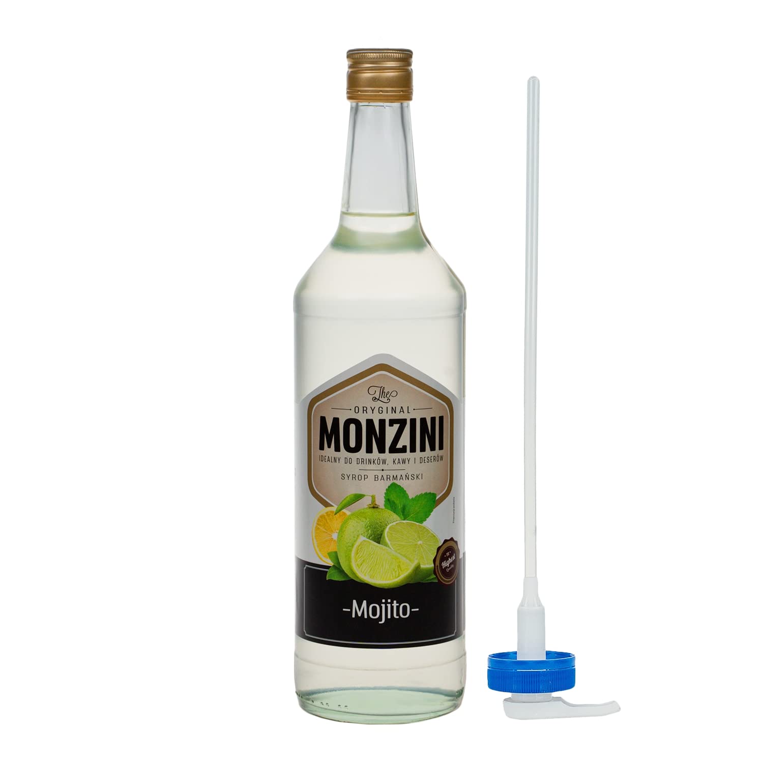 Monzini Syrop barmański z pompką 1L o smaku Blue Curacao (Mojito)
