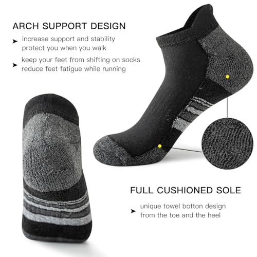 JOYNÉE 10 Pairs Mens Ankle Socks Athletic Running Socks with Tab Low Cut Socks for Men2