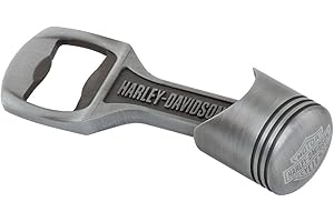 Harley Davidson Bottle Opener Embellished with Engraved H-D Piston