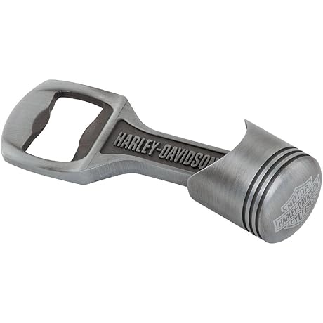 Harley Davidson Bottle Opener Embellished with Engraved H-D Piston