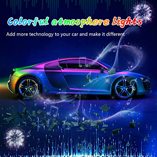 Fcpvhoy Smart Led Interior Car Lights, Car Decorative Light, Colored Car Light, Car Pedal Light Strip That Can Be Controlled By App, 4Pcs Music Synchronization Dream Color Car Light Bar #TOP3