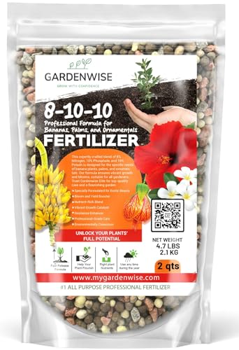 Image of GARDENWISE Elite 8-10-10 Professional Fertilizer for Banana, Flowering, and Fruit Trees, Ornamentals - Boosts Flowering & Fruiting - for Indoor & Outdoor Plants (2 QUARTS)