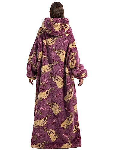 JOREAY Extra Long Blanket Hoodies for Women Men, Oversized Snuggle Fleece Wearable Fluffy Blanket, Giant Hooded Sweatshirts for Teen and Adult - Image 2