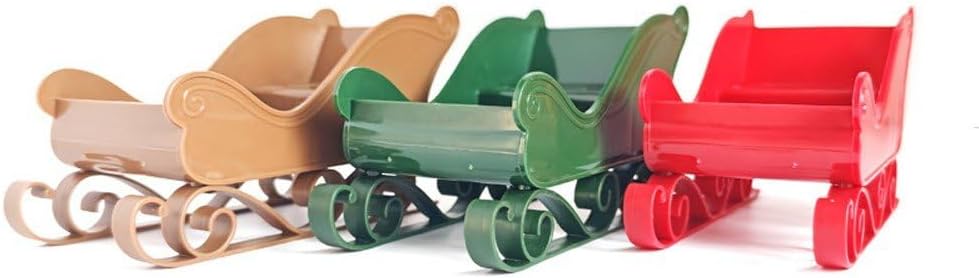 3pcs Christmas Sleigh Ornaments,Mini Santa Sleigh Decorations,Christmas Sled Models for Xmas Party,Centerpiece,Desktop,Home Holiday Decor