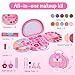 Kids Makeup Kit for Girl Real Washable Makeup Set with Mirror, Nail Polish Kit Pretend Beauty Gift for 3 4 5 6 7 8 Year Old Girls