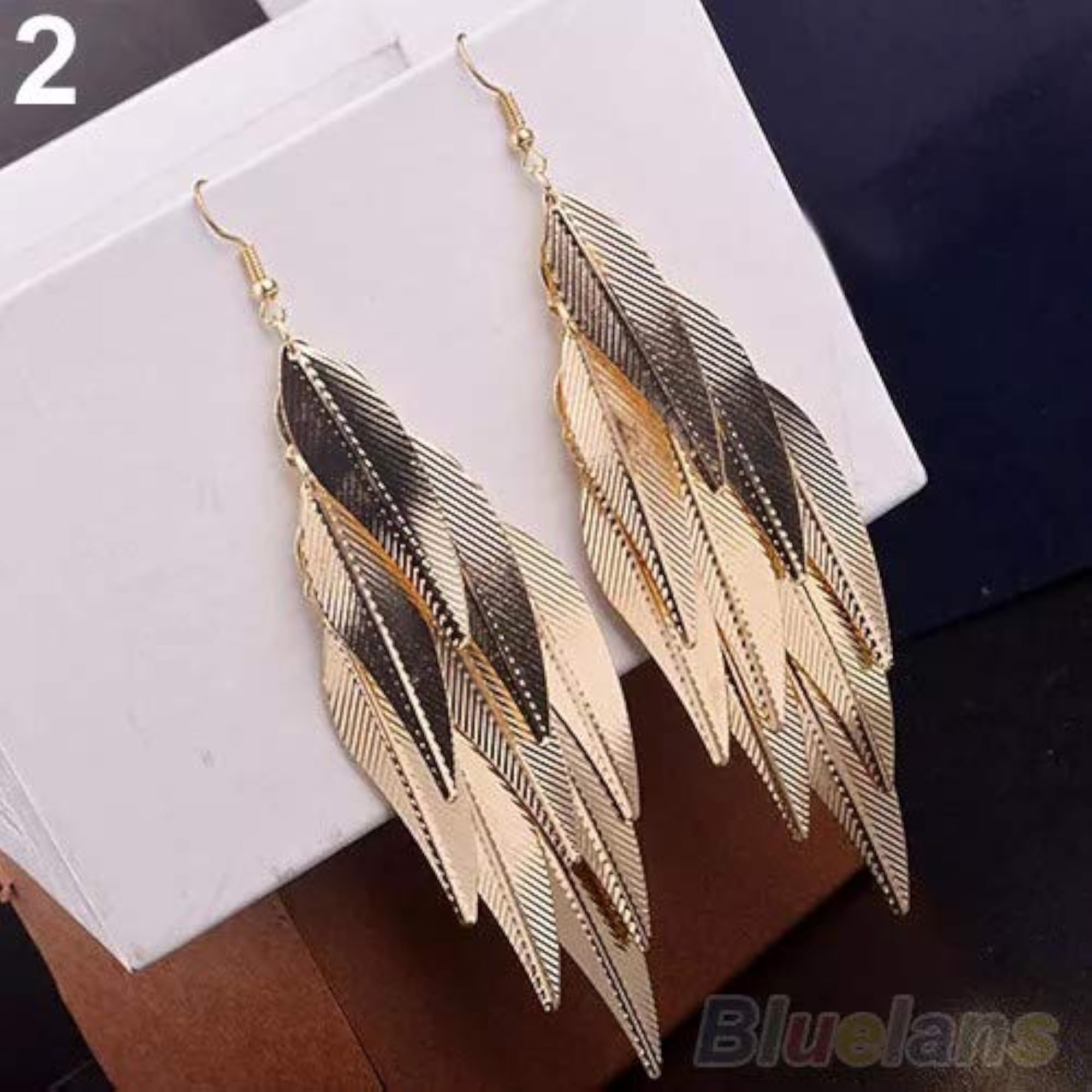 Women's Baroque Leaves Long Tassel Dangle Earrings