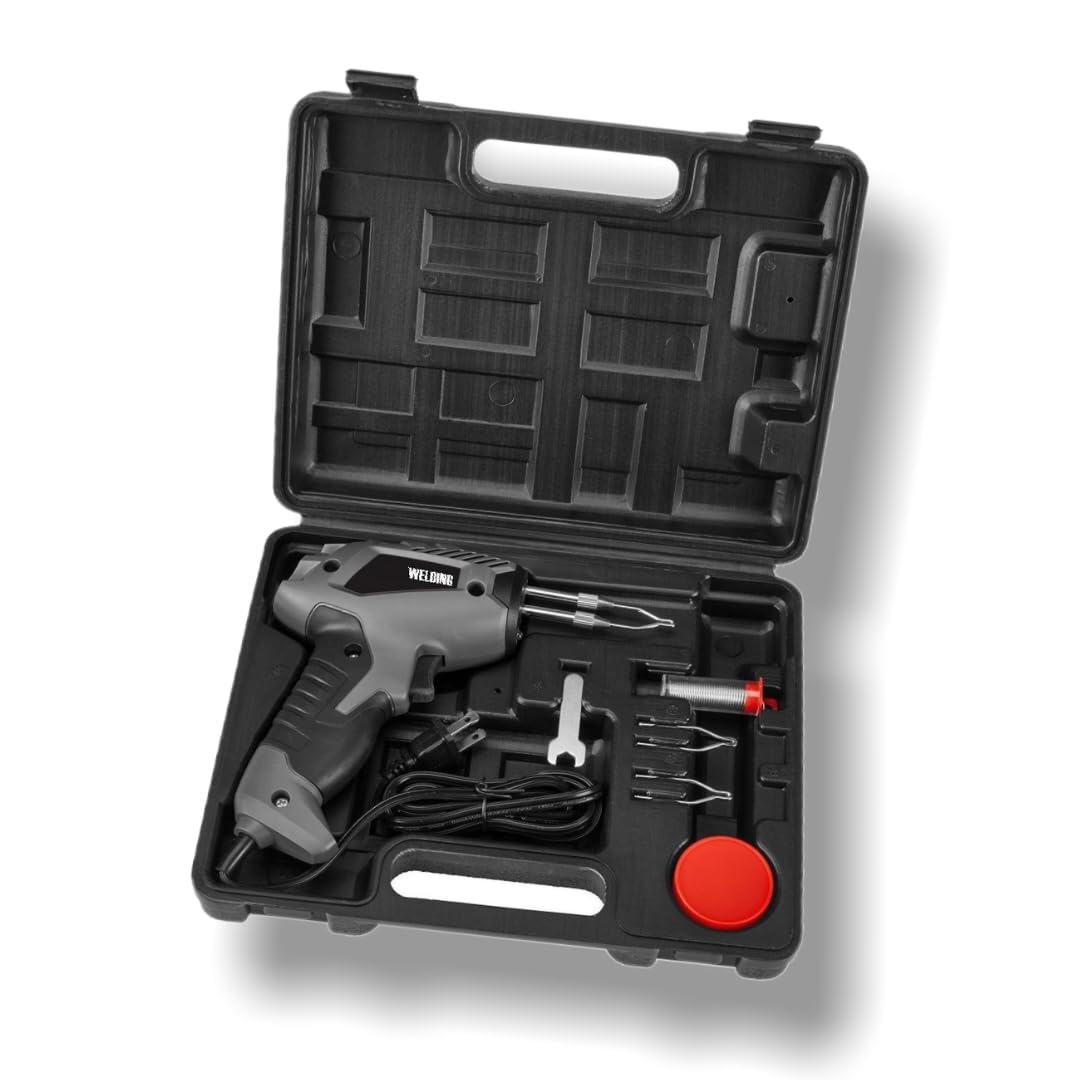 Fits CHICAGO ELECTRIC 100 Watt Soldering Gun Kit - Heats up to 1000° F in 8 Seconds, Built-in LED Light, Includes 3 Soldering Tips, 10G Soldering Reel, 10G Soldering Flux & Storage Case