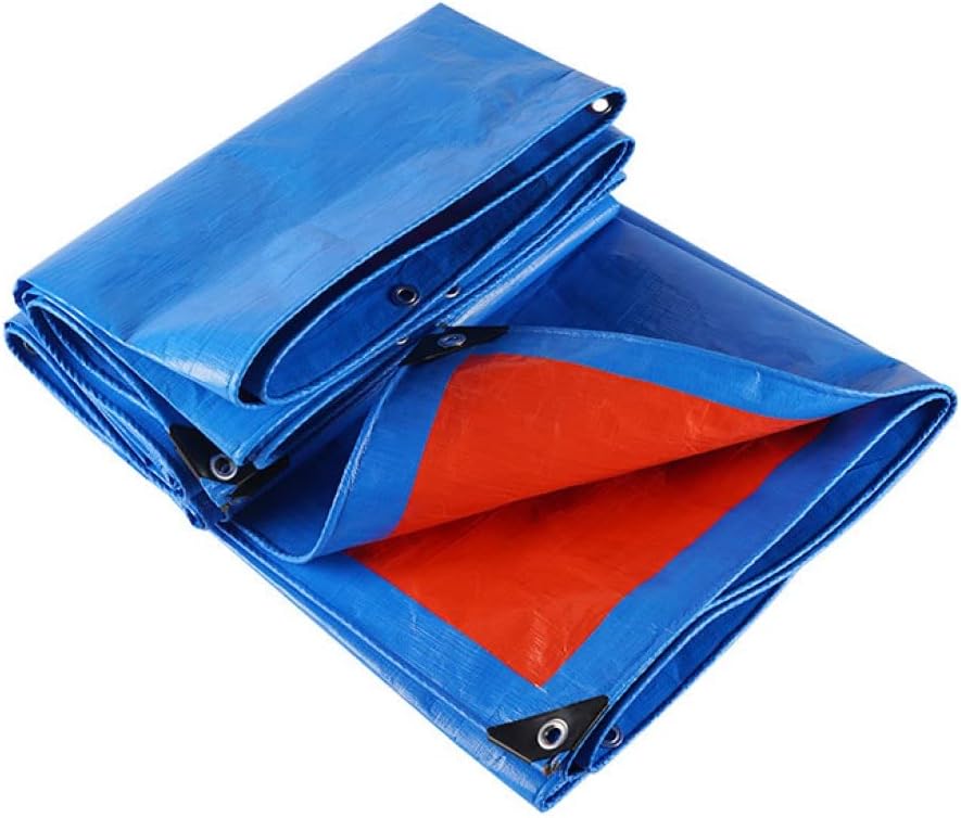 Rainproof Double-Sided Waterproof Tarp – UV Resistant Tarpaulin Sheet for Greenhouse Insulation, Outdoor Stacking, Rainproofing, Trucks, Cargos, Tent, Camping etc. (6.56 ft * 9.84 ft Approx.)