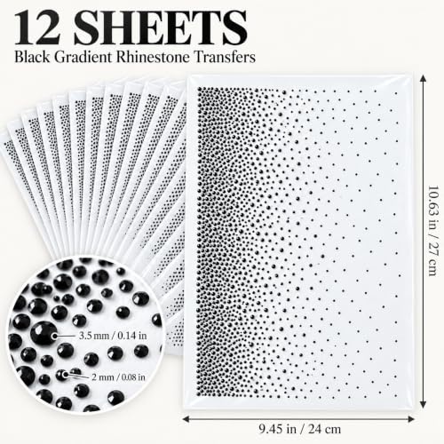GARBODIY 12 Sheets Iron on Rhinestone Sheets for Heat Press Halloween Decor by GARBODIY - Used condition - Image 9