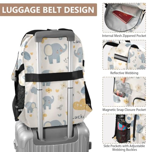 Mochila para laptop de 17.5 pulgadas de elefantes azules para adultos 4