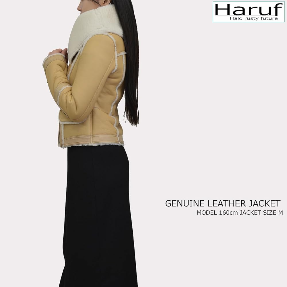 Amazon | [ハルフ] ムートンジャケット レディース 本革