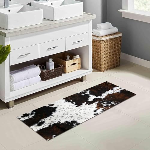 Tapis de bain effet cuir de vache de qualité supérieure MUGINYU