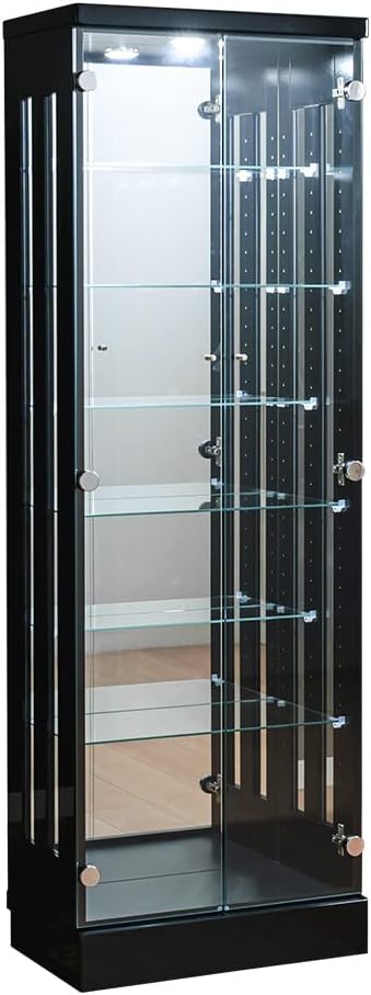 コブリナ 段差式 コレクションケース LEDダウンライト付き 幅50 奥行30 高さ150 大型 コレクションボード ショーケース 