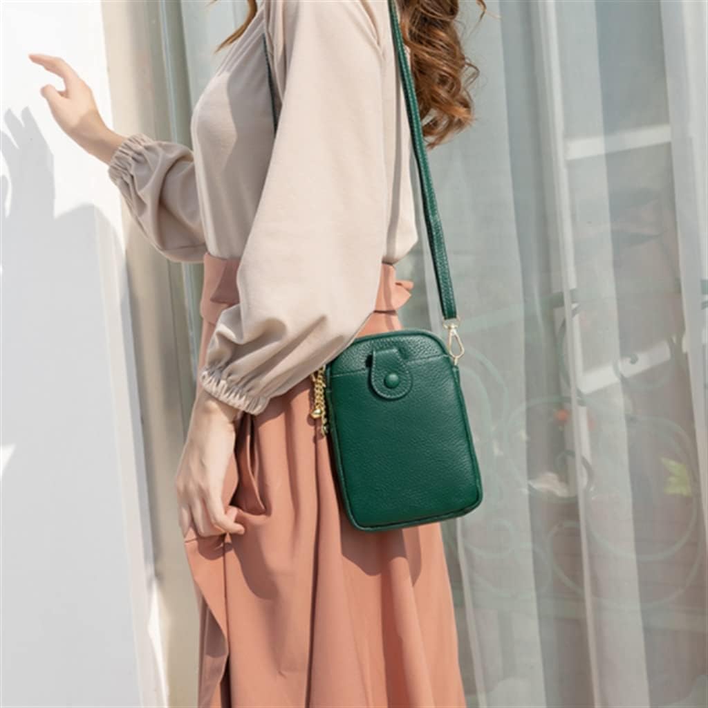 Leather Mother's Mobile Phone Messenger Bag Women's Vertical Coin Pocket Mini