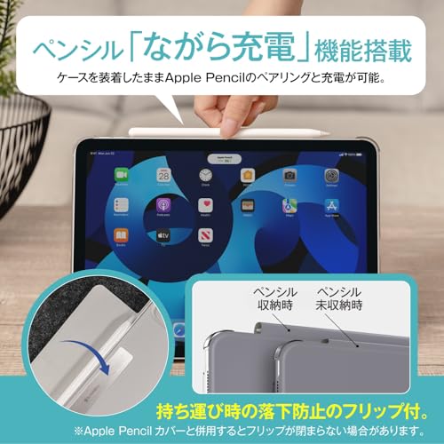 【SwitchEasy】 iPad Air 11 M2 M3 iPad Pro 11インチ 対応 ケース 手帳型 背面 クリア 5WAY スタンド 保護 カバー 合成 皮 革 ペン収納 可 [ iPad Air11 iPadPro11 アイパッド エアー プロ 対応 ] Origami Nude 2024 ブラック