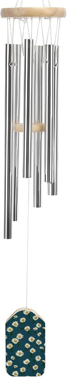 Outdoor Wind Chimes, Small Daisy Printed Wind Chimes,Simple Wind Chimes,Curtain Wind Chimes for Home Decoration