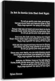Do Not Go Gentle Into That Good Night Poem Wall Art Dylan Thomas Quotes Wall Art Poetry Posters Print Canvas Pictures Poster Decor for Bedroom Artwork Decorative Paintings Wall Decorations