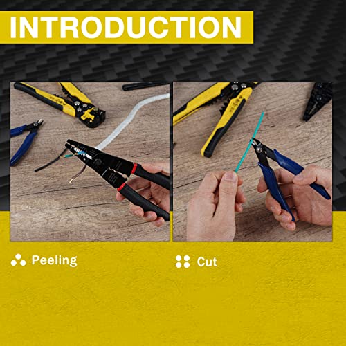 KOTTO Automatic Electrical Wire Stripper Set - Cutter and Crimping Tool - Multi-Tool with Storage Bag - Thumbnail 6