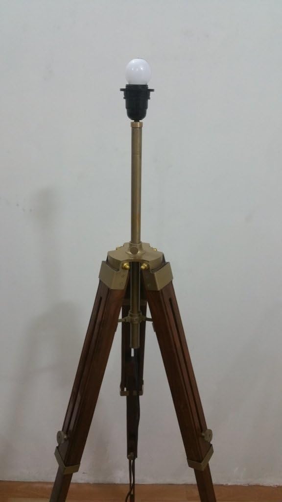 Thor Collectibel Antique Royal Nautical Tripod Floor Lamp Wooden Stand Shade Tripod Rustic Vintage Home Decor Gifts