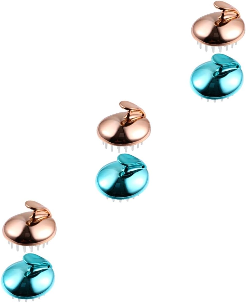 Beavorty 6pcs Scalp Treatment Brush Massager Bath Hair Scalp Massager Shampoo Brush Head Scrubber for Daily Use Hair Care Tool for Adults Boys and Girls