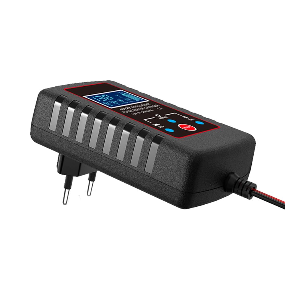 POFET Chargeur de Batterie de Voiture 6 V 12 V Chargeur de Batterie de Moto Intelligent pour Voiture Camion Moto Tondeuse à Gazon Bateau Batteries Marines