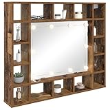 Avec miroir plan miroir Tomostar Armoire Murale Salle de Bain avec Miroir en Acrylique, Armoire de Toilette Miroir Meuble de Salle de Bain Bois Ancien 91 x 15 x 76.5 cm Bois d\'ingénierie
