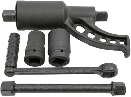 Truck Wheel Spanner Heavy-Duty Geared Lug Wrench Set 1" Drive with 32mm & 33mm Sockets